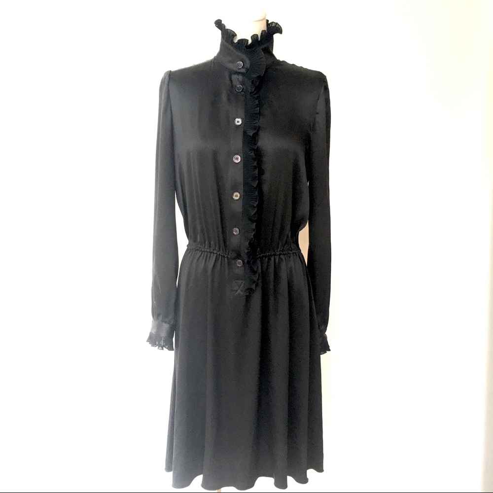 Emporia Armani silk dress 6 midi ruffle